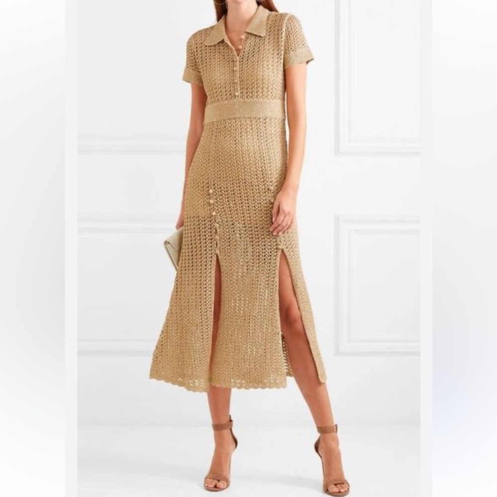 Alice McCall Bijou Bijou Metallic Crochet Knit Dress